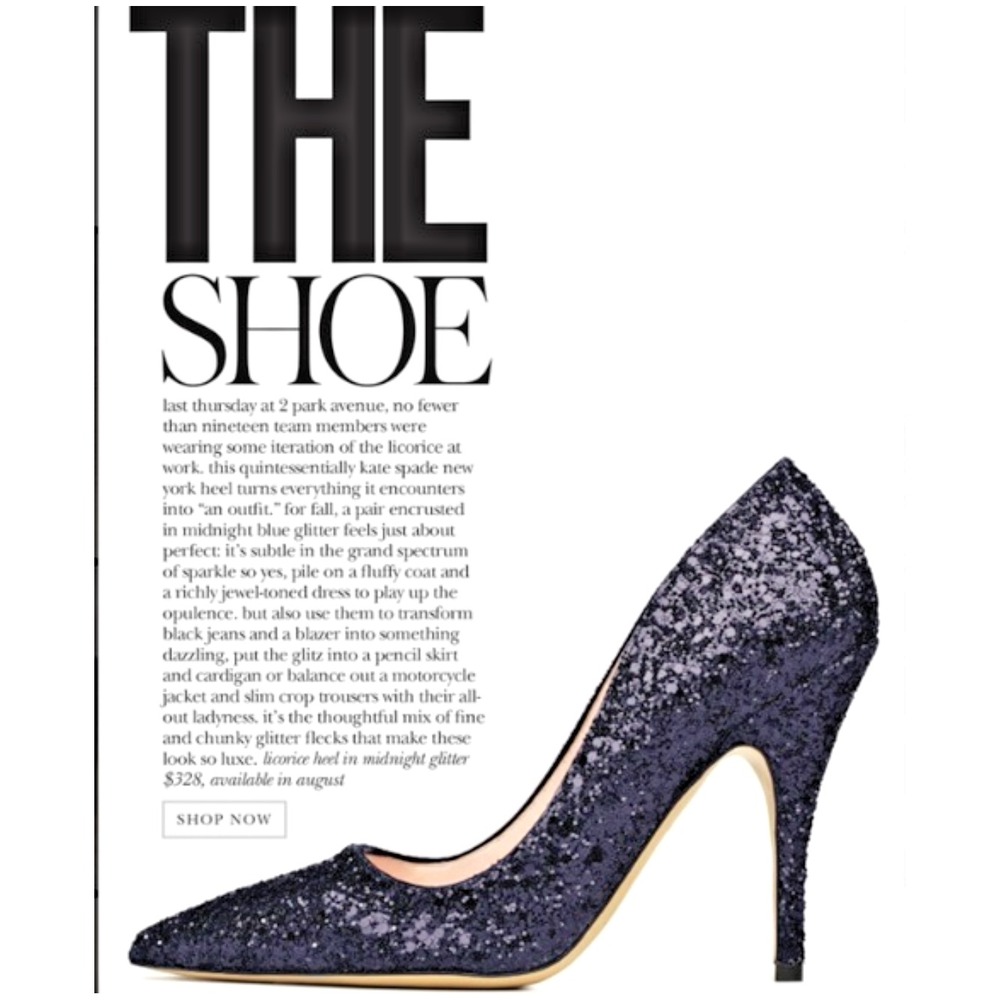 Kate‎ Spade NY Licorice Glitter Midnight Heels 8½ Made in Italy Wedding Holiday